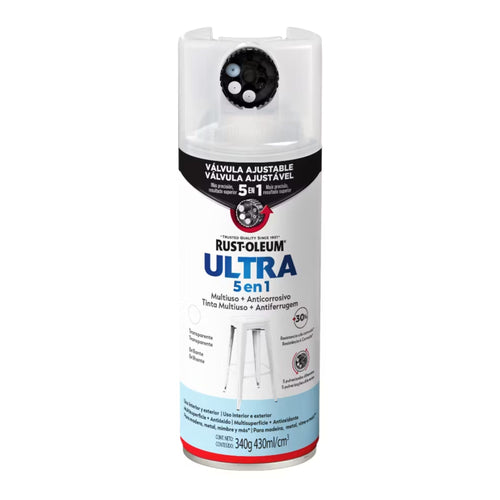 Pintura en Aerosol Ultra 5 en 1 340grs Transparente Brillante - Rust Oleum