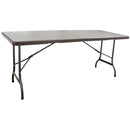 Mesa Plegable Tipo Maleta Rectangular 180 Cm Cafe Textura