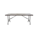 Mesa Plegable Tipo Maleta Rectangular 180 Cm Cafe Textura
