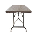 Mesa Plegable Tipo Maleta Rectangular 180 Cm Cafe Textura