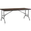 Mesa Plegable Tipo Maleta Rectangular 180 Cm Cafe Textura