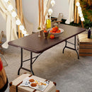 Mesa Plegable Tipo Maleta Rectangular 180 Cm Cafe Textura