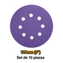 SET DISCOS DE LIJA ZIRCONIO 10PZA INDUSTRIAL 125MM/5