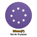 SET DISCOS DE LIJA ZIRCONIO 10PZA INDUSTRIAL 150MM/6