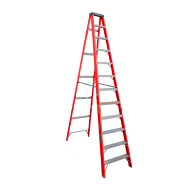 Escalera Fibra De Vidrio Tijera 12 Peldaños 225 Kg Cuprum