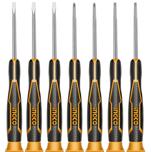 Set Destornillador Precision Industrial Ph/Sl/T 7 Piezas Ingco Hksd0718