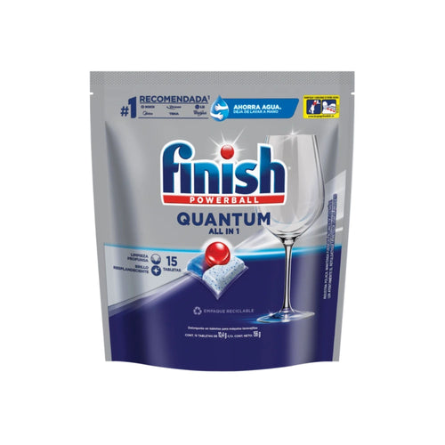 Detergente en Tabletas para lavavajillas Quantum 15un. - Finish
