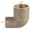 Codo Bronce So-So 3/4" 1U