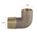 Codo Bronce So-He 1/2" 1U