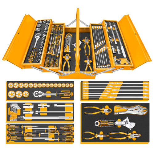 SET DE HERRAMIENTAS INDUSTRIAL CON CAJA METALICA 59 PIEZAS INGCO HTCS15591