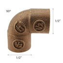 Codo Bronce So/So 1/2" 10 Un