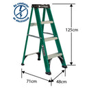 Escalera Fibra Vidrio Tijera 1.22 M. 4 Peldaños Cuprum