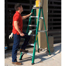 Escalera Fibra Vidrio Tijera 6 Peldaños 1.86 Mts 175 Kg Cuprum
