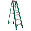 Escalera Fibra Vidrio Tijera 6 Peldaños 1.86 Mts 175 Kg Cuprum
