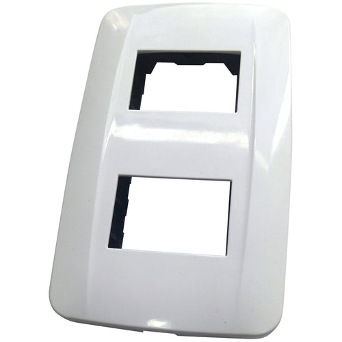 Placa 2 Modulos Con Soporte Blanco