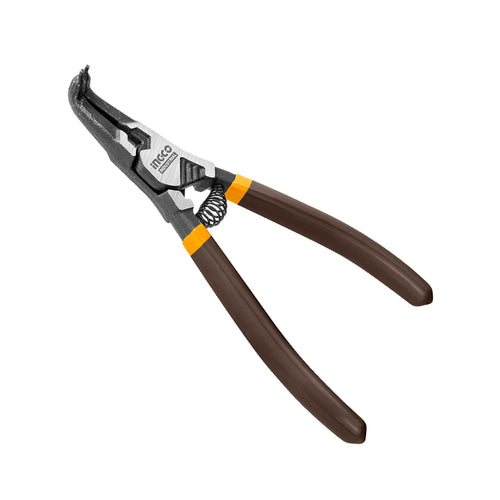 Alicate Curvo Industrial Seguro Seeger Externo 180Mm/7" Ingco Hccp261802