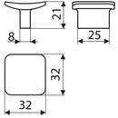 Perilla 32 Mm Cromo Mate