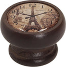 Perilla 40 Mm Madera Nogal Reloj Eiffel
