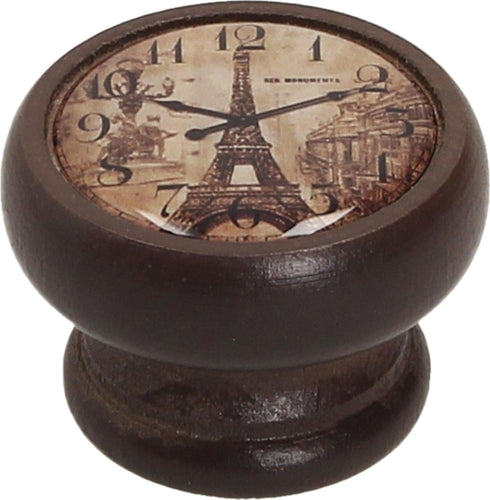 Perilla 40 Mm Madera Nogal Reloj Eiffel