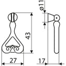 Pendulo 43 Mm Cuero Viejo