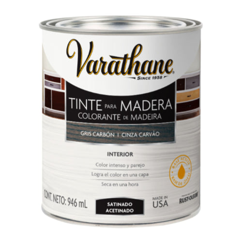 Tinte para Madera Satinado 946ml Gris Carbon - Varathane