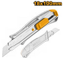 Cuchillo Cartonero Aluminio Pulsador Plano 18X100Mm Ingco Ss Hkns11807