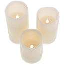 Set De 3 Velas Crema Led Con Bateria