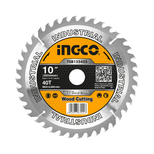 Disco De Sierra Circular Industrial Madera 40T 254Mm 10" Ingco Tsb125425