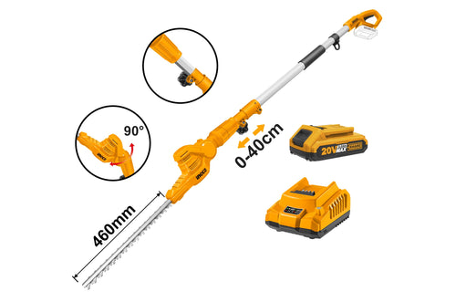 CORTASETO CON PERTIGA + BAT 2AH Y CARG NORMAL 20V/460MM INGCO CPHT2016012