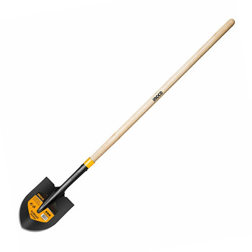 Pala Punta De Huevo Acero Con Mango De Madera 1,45M Ingco Hssh0203