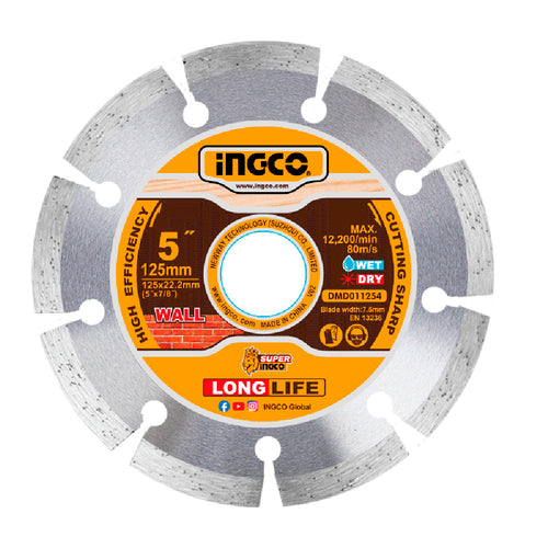 DISCO DIAMANTADO INDUSTRIAL SEGMENTADO 125X22MM 5