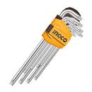 SET LLAVES TORX LARGAS INDUSTRIAL 9 PIEZAS T10-T50 INGCO HHK13092