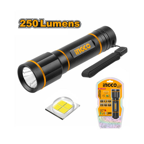 LINTERNA LED A PILAS INDUSTRIAL 250LUM INGCO HFL013AAA58
