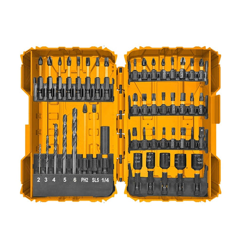 SET PUNTAS DE IMPACTO INDUSTRIAL PH/PZ/SL/H/S/T 45 PIEZAS INGCO AKDL24502