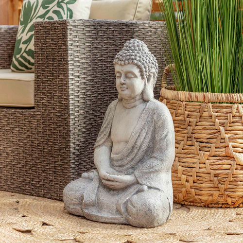 Buda Sentado Gris 59X38.5 Cm