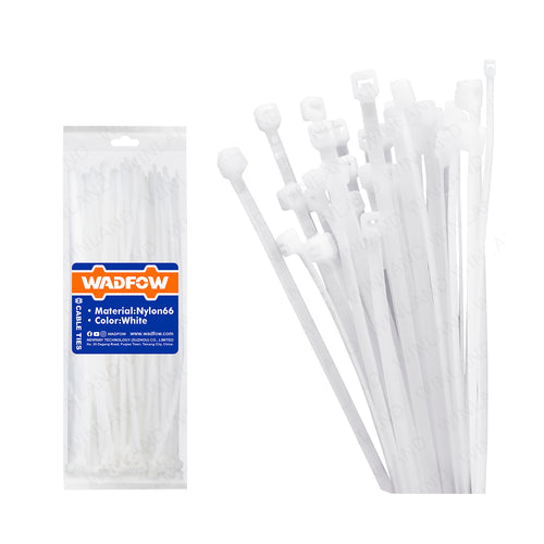SET AMARRAS PLASTICA 100 PIEZAS 4,8X300MM BLANCO WADFOW WTE330048