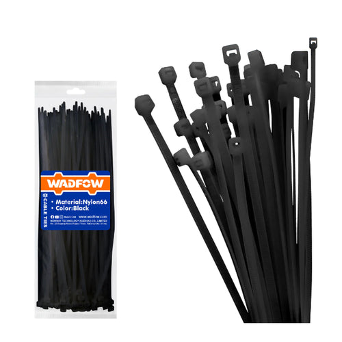 SET AMARRAS PLASTICA 100 PIEZAS 9X500MM NEGRO WADFOW WTEB550090