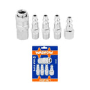 SET ACOPLES RAPIDOS NEUMATICO TIPO USA MACHO/HEMBRA 5 PIEZAS 1/4