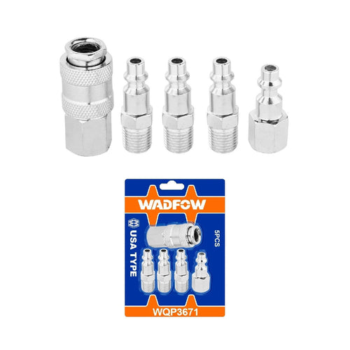 SET ACOPLES RAPIDOS NEUMATICO TIPO USA MACHO/HEMBRA 5 PIEZAS 1/4