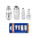 SET ACOPLES NEUMATICO TIPO USA MACHO/HEMBRA 4 PIEZAS 1/4
