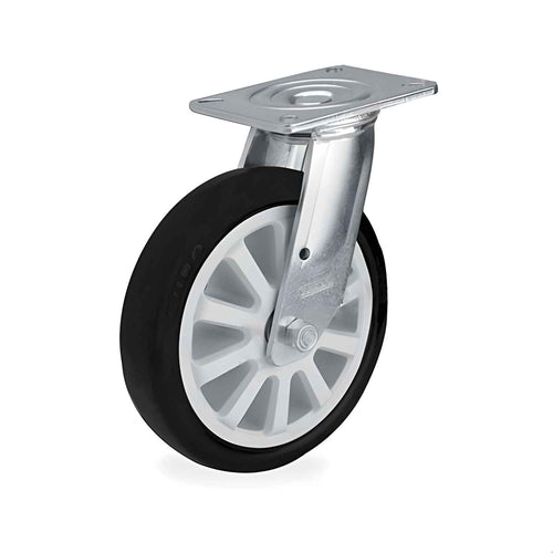 Z07 PU Rueda Giratoria Base Plana 200mm - Supo