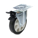 Z05 PU Rueda Giratoria con freno Base Plana 150mm - Supo