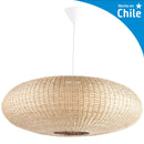 Lampara Colgante Circular Mimbre Blanco