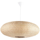 Lampara Colgante Circular Mimbre Blanco