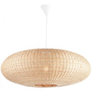 Lampara Colgante Circular Mimbre Blanco