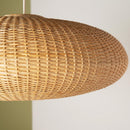 Lampara Colgante Circular Mimbre Blanco