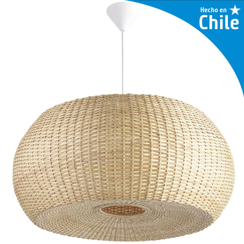 Lampara Colgante Donut Mimbre Blanco