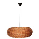 Lampara Colgante Erizo Mimbre Cafe 62 Cm