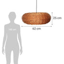 Lampara Colgante Erizo Mimbre Cafe 62 Cm