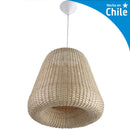 Lampara Colgante Diamante Ii Mimbre Blanco